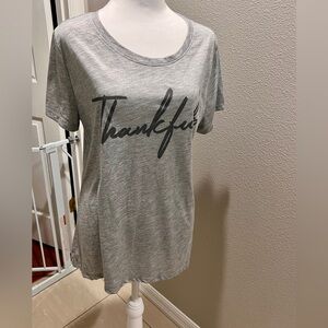 Zoe + Liv Gray 'Thankful' Short Sleeve Tee
